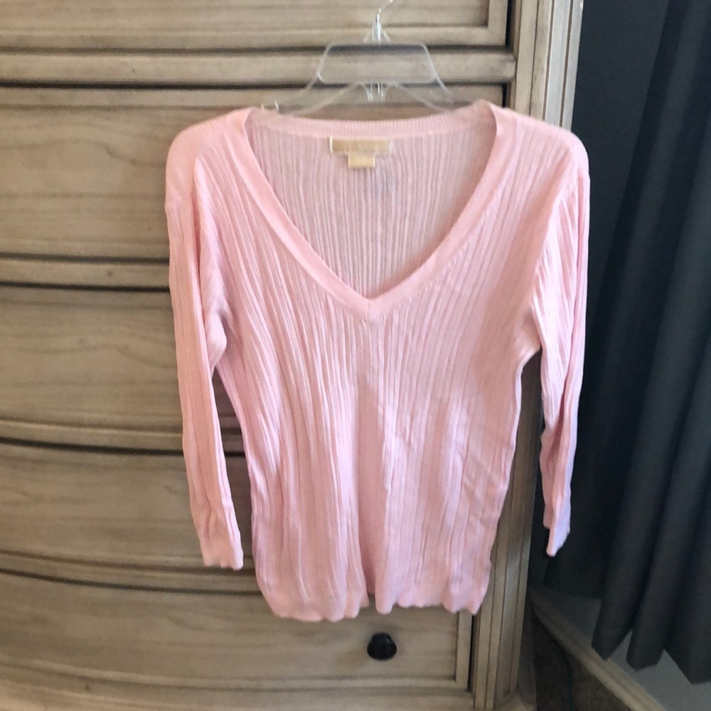 Pink V Neck Sweater